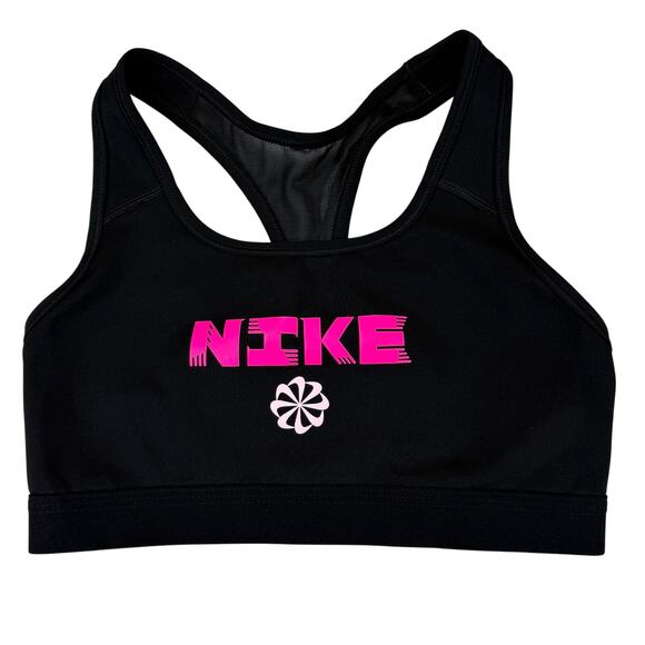 NIKE Swoosh Icon Clach Band Bra Pink / Black Size Small - Picture 5 of 7